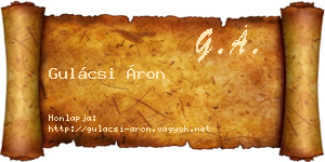 Gulácsi Áron névjegykártya